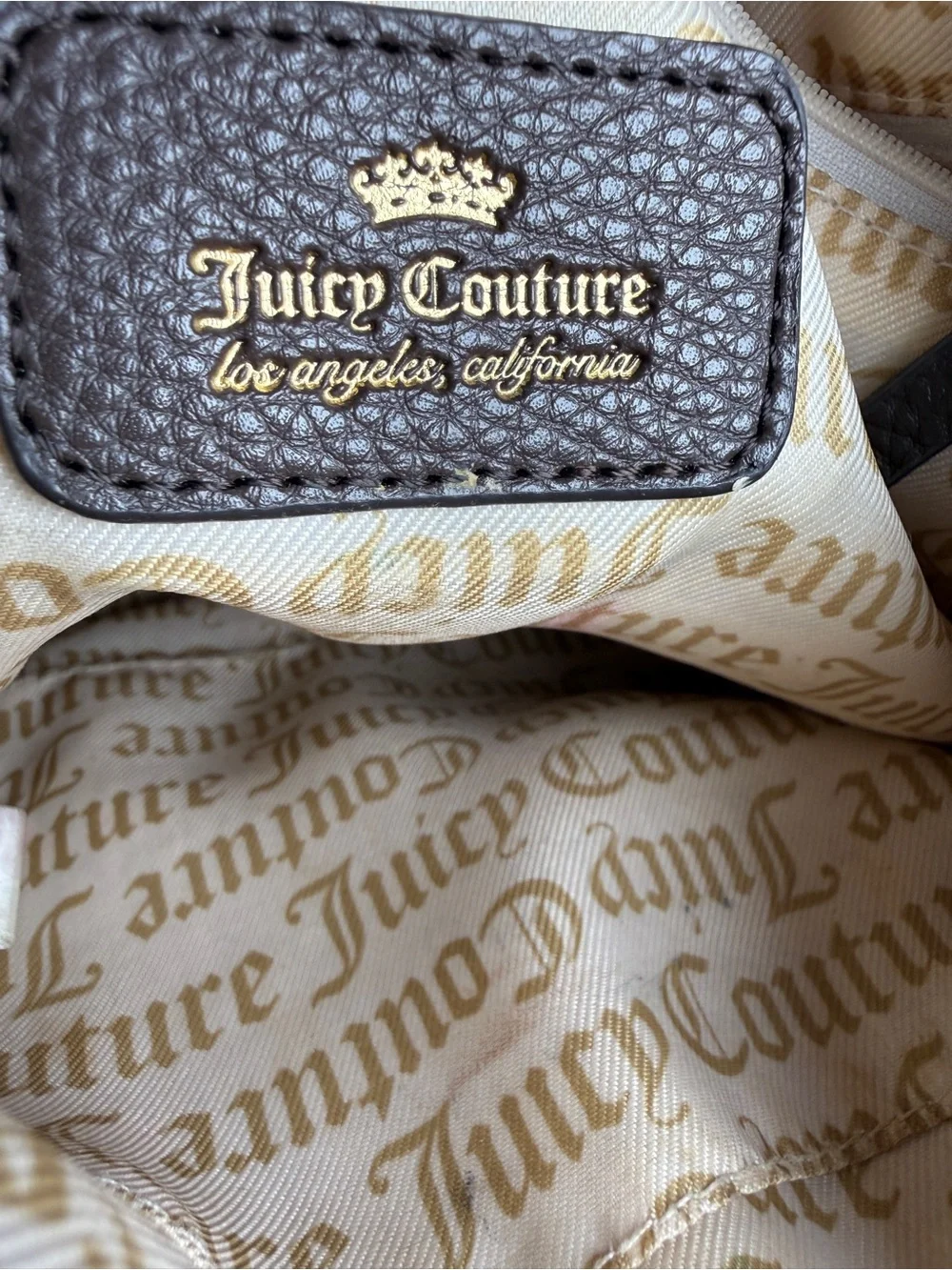 Juicy Couture Red Heart Accent Logo Tote with Matching Red Card Case